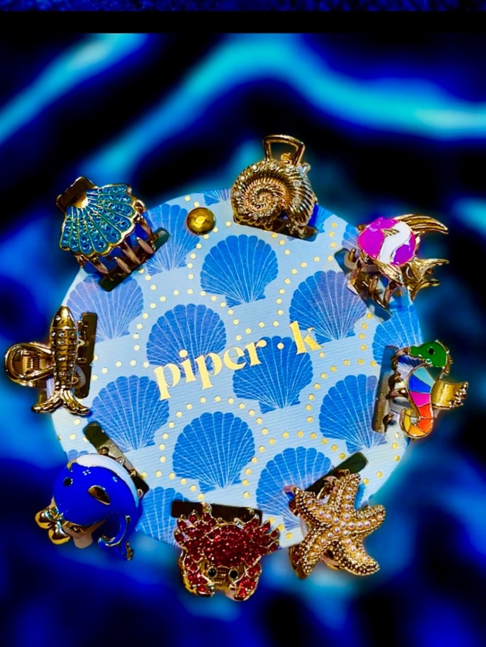 Hair Clips Piper Colorful Sea Creature Hair Clip Set - Blue, Gold & Multi NWT